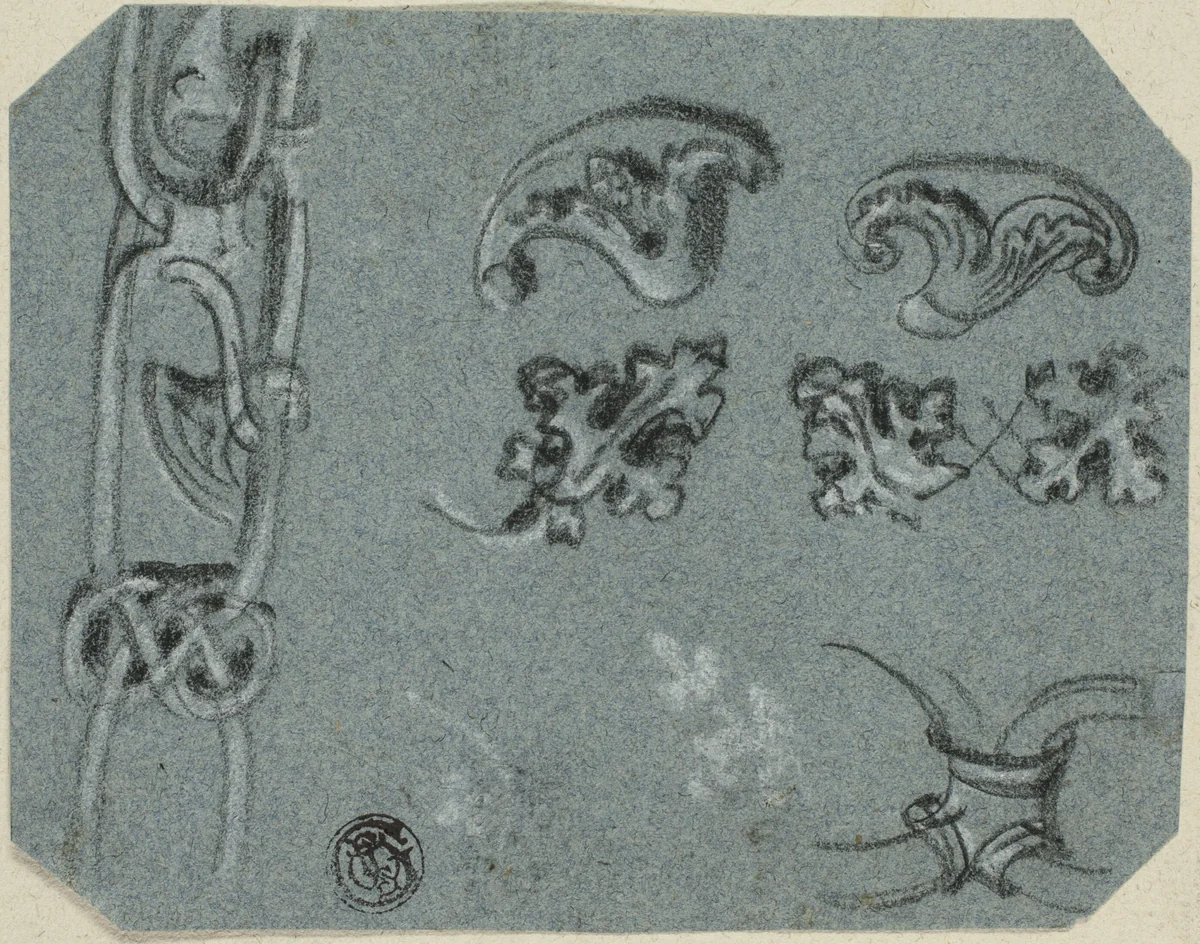 Sketches of Decorative Architectural Details by Unknown Artist, drawing, 1800-1899