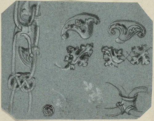 Sketches of Decorative Architectural Details by Unknown Artist, drawing, 1800-1899