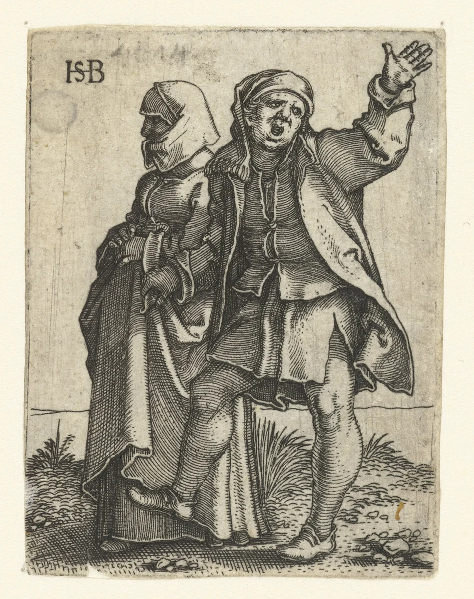 Boerenpaar by Unknown, print, 1510-1550