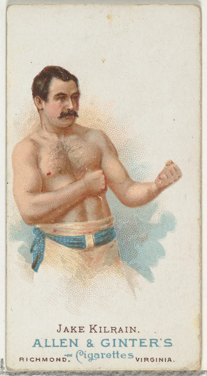 Jake Kilrain, Pugilist, from World's Champions, Series 1 (N28) for Allen & Ginter Cigarettes by Allen & Ginter, print, 1887