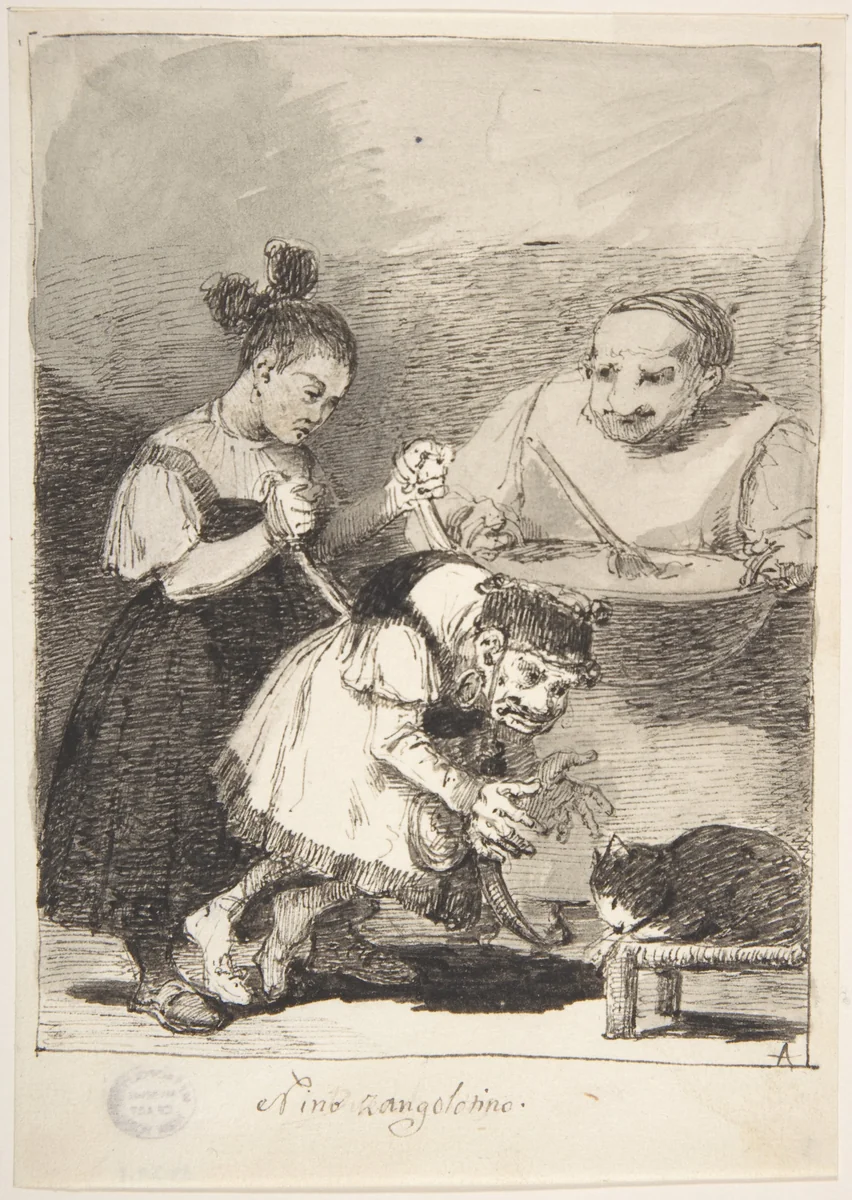 The Pampered Idiot (Niño zangolotino) by Leonardo Alenza, drawing, 1807-1845