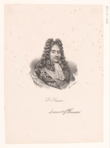 Portret van Louis de Rouvroy de Saint-Simon by anonymous, print, 1818-1842