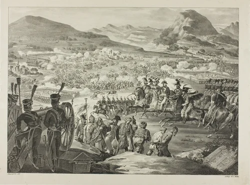 Napoleon in Battle, from The Political and Military Life of Napoleon by A. Champion, print, 1822-1826