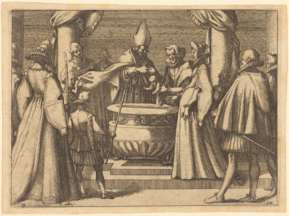 Baptism of the Prince of Spain by Jacques Callot, print, 1612