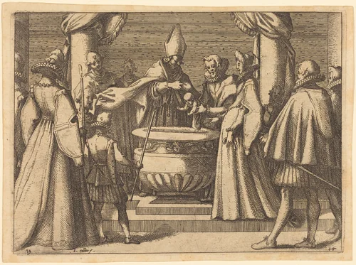 Baptism of the Prince of Spain by Jacques Callot, print, 1612