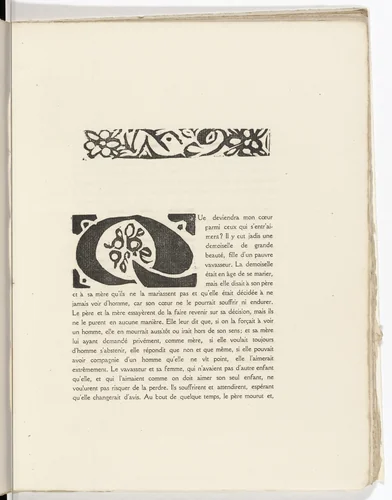 Headpiece and pictorial initial (folio 4) from L'Enchanteur pourrissant by André Derain, illustrated book, 1909