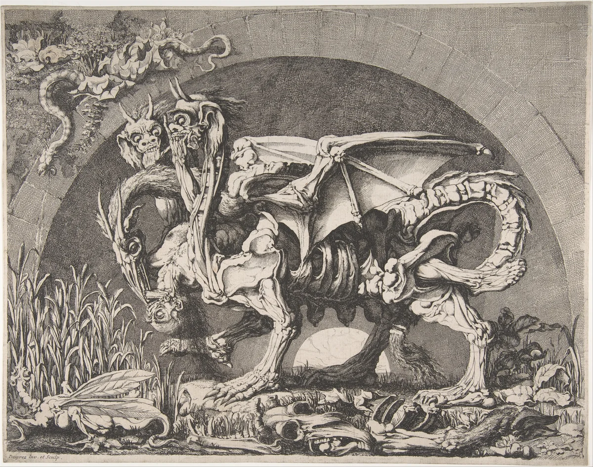 The Chimera (La Chimère de Monsieur Desprez) by Louis Jean Desprez, print, 1777-1784