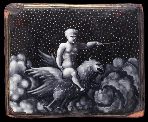 Plaque with Ganymede by Pierre Reymond, decorative art, 1525-1574