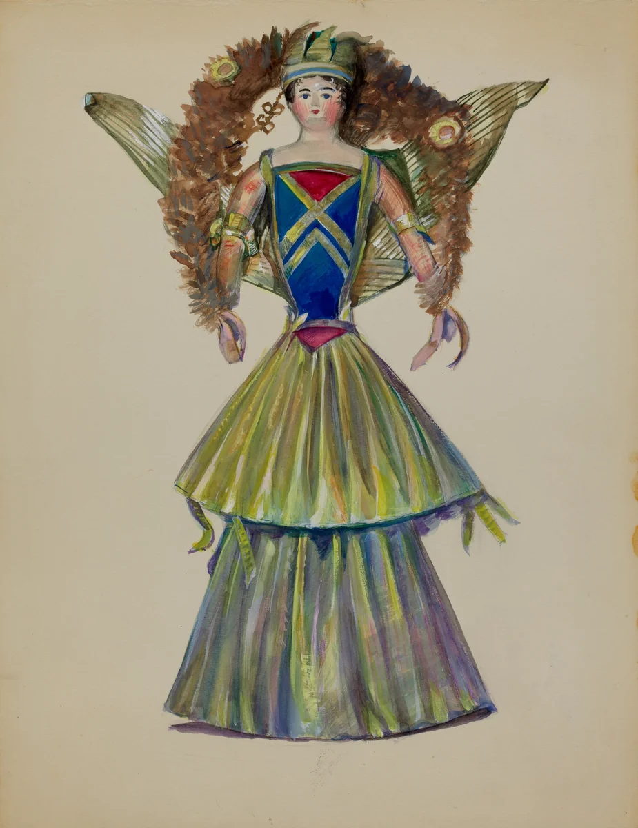 Christmas Tree Doll by Mina Lowry, index of american design, 1936