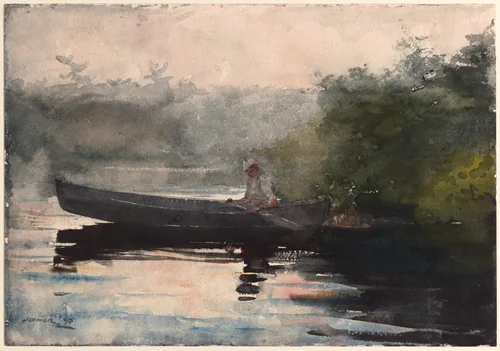 The End of the Day, Adirondacks by Winslow Homer, painting, 1890