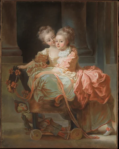 The Two Sisters by Jean Claude Richard, drawing, 1770