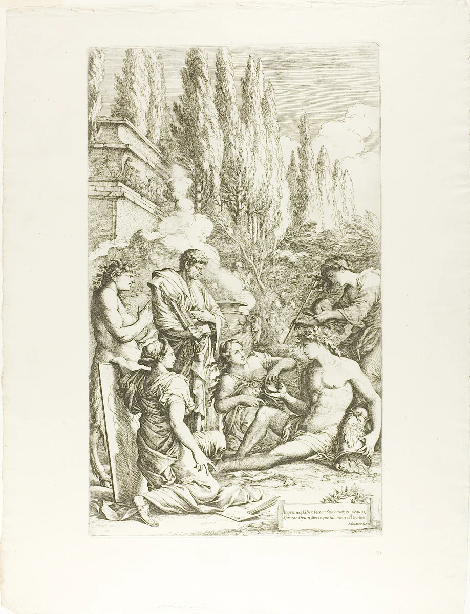 The Genius of Salvator Rosa by Salvator Rosa, print, 1657-1667
