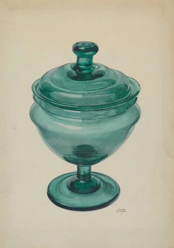 Covered Compote by Beverly Chichester, index of american design, 1940
