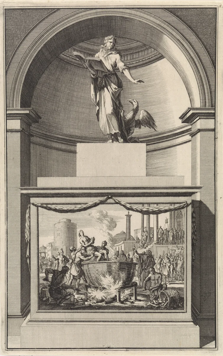 Johannes de evangelist by Jan Luyken, print, 1698