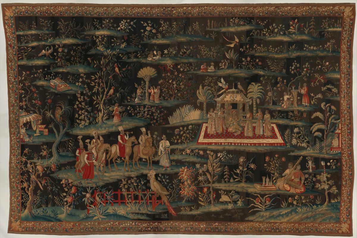 The Concert from a set of Tapestries "After the Indian Manner" by John Vanderbank, textile, 1690