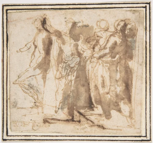 Figures by Francesco Allegrini, drawing, 1624-1663