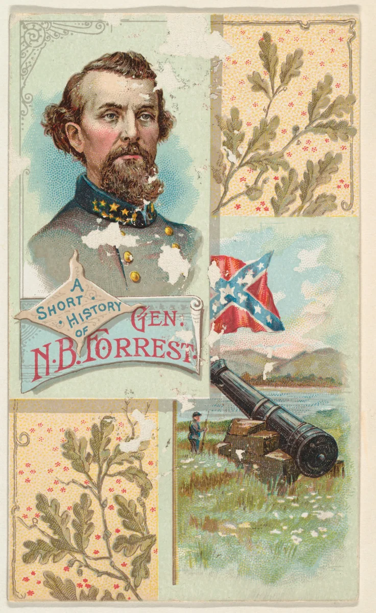 A Short History of General N. B. Forrest, from the Histories of Generals series (N114) issued by W. Duke, Sons & Co. to promote Honest Long Cut Smoking and Chewing Tobacco by W. Duke, Sons & Co., print, 1888