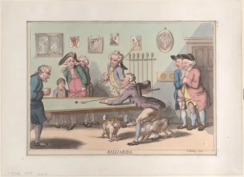 Billards by Thomas Rowlandson, print, 1803