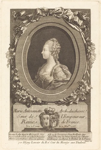 Marie-Antoinette by François Hubert
Honore-Thomas Bligny, print, 1770