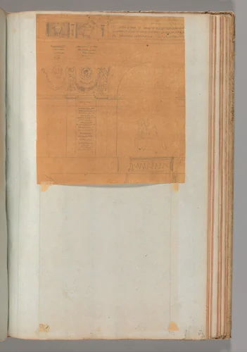 Page from a Scrapbook containing Drawings and Several Prints of Architecture, Interiors, Furniture and Other Objects by Charles Percier, book, 1795-1805