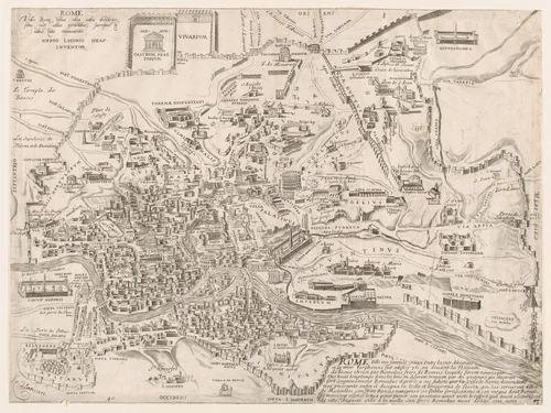 Plan of Ancient Rome, from "Speculum Romanae Magnificentiae" by Pirro Ligorio, print, 1530-1580
