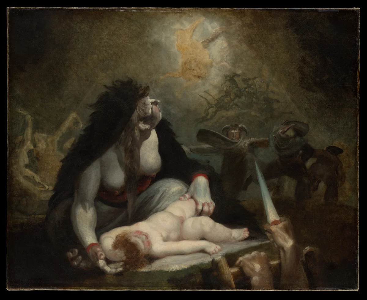 The Night-Hag Visiting Lapland Witches by Henry Fuseli, painting, 1796