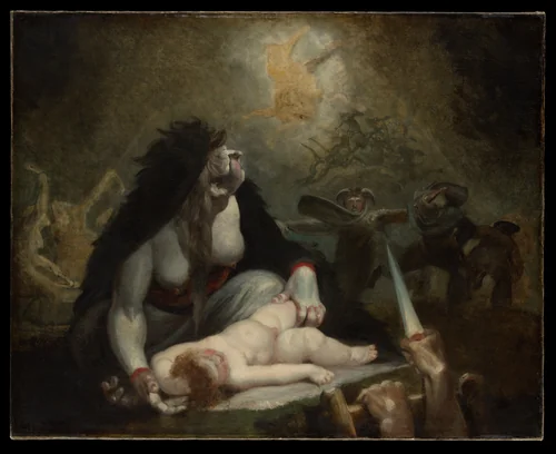 The Night-Hag Visiting Lapland Witches by Henry Fuseli, painting, 1796