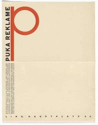 Puka Reklame letterhead by Herbert Bayer, design, 1924