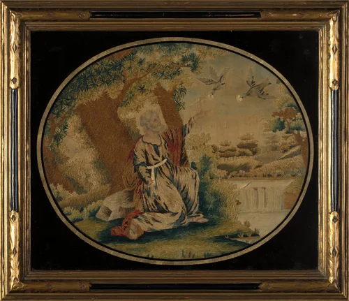 Picture (Depicting St. Francis) by United States, textile, 1800-1810