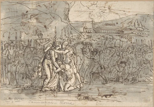 Soldiers Going into Battle by Vincenzo Camuccini, drawing, 1771-1844