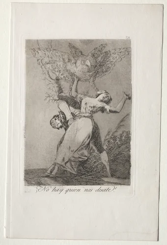 Can't Anyone Untie Us?, Plate 75 by Francisco de Goya, print, 1799
