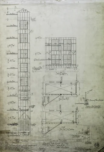 Brunswick Balke Collender Company Factory Building, Chicago, Illinois, Multiple Views by Adler & Sullivan, drawing, 1890-1894