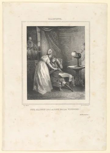 Une maison de la rue de la Victoire, from "L'Artiste" by Marie Alexandre Alophe, print, 1812-1883