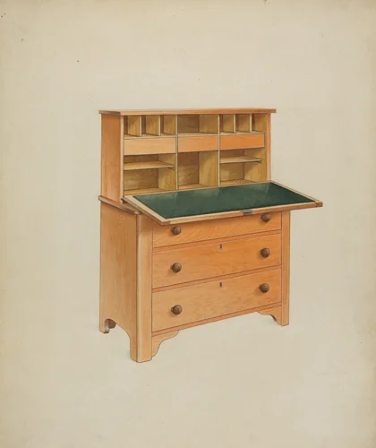 Desk by Winslow Rich, index of american design, 1937