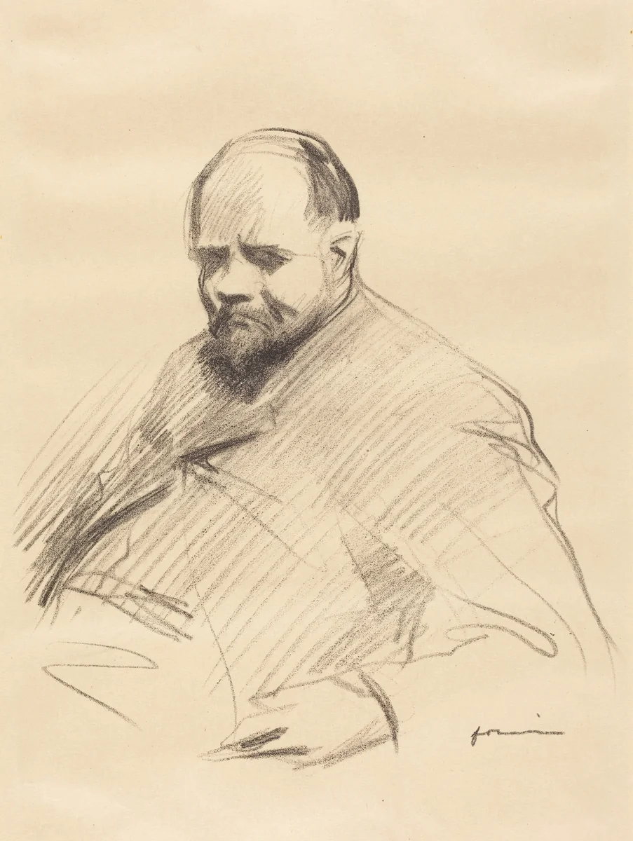Portrait d'Ambroise Vollard (Portrait of Ambroise Vollard) by Jean-Louis Forain, print, 1910