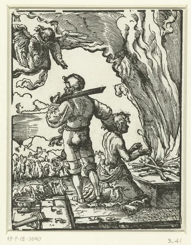 Het offer van Abraham by Unknown, print, 1506-1538