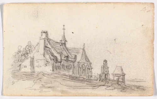 Leper House at Cleves by Jan van Goyen, drawing, 1650-1651