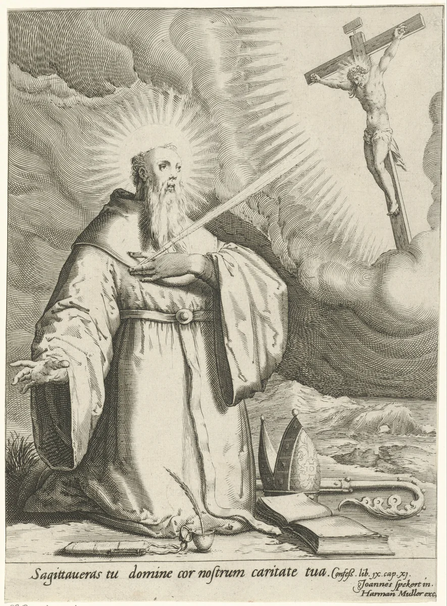 H. Augustinus by Harmen Jansz Muller, print, 1583-1587
