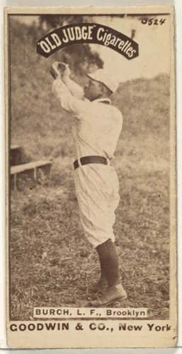 Burch, Left Field, Brooklyn, from the Old Judge series (N172) for Old Judge Cigarettes by Goodwin & Company, photograph, 1887-1890