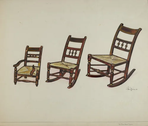"The Three Bear's Chairs" by Florence Truelson, index of american design, 1937