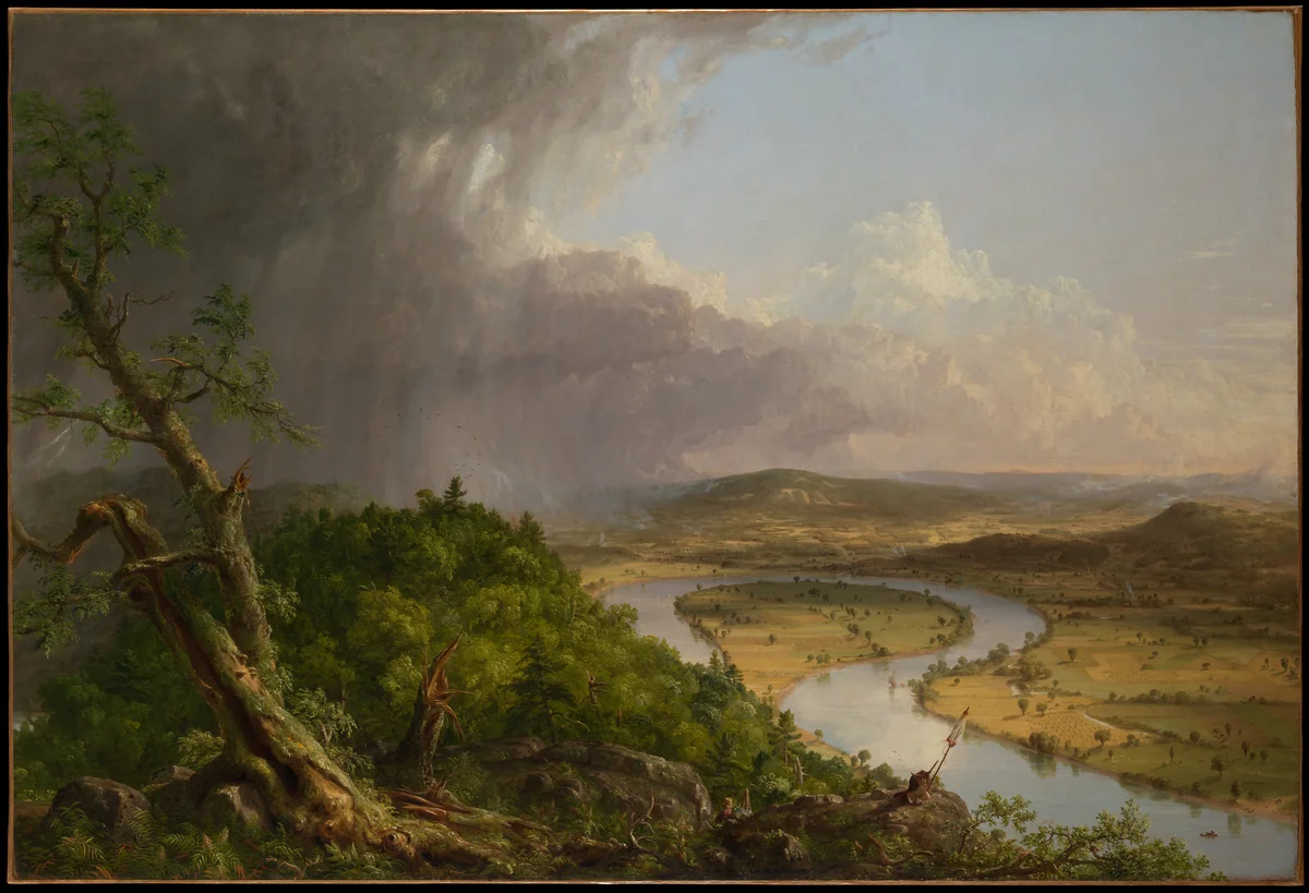 View from Mount Holyoke, Northampton, Massachusetts, after a Thunderstorm—The Oxbow by Thomas Cole, artwork, 1836