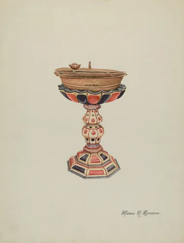 Baptismal Font & Stand by Marius Hansen, index of american design, 1939