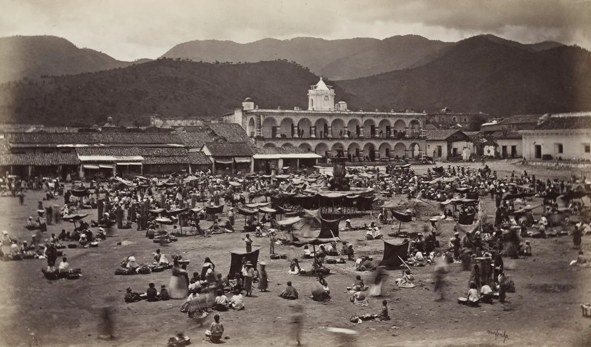 Plaza, Antigua de Guatemala by Eadweard Muybridge, photograph, 1875