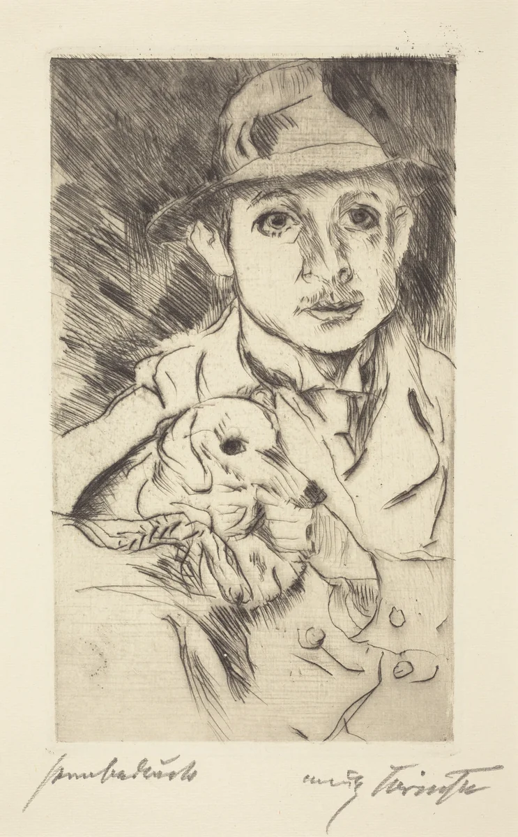 Knabe mit Hund (Boy with Dog) by Lovis Corinth, print, 1915