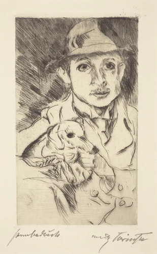 Knabe mit Hund (Boy with Dog) by Lovis Corinth, print, 1915