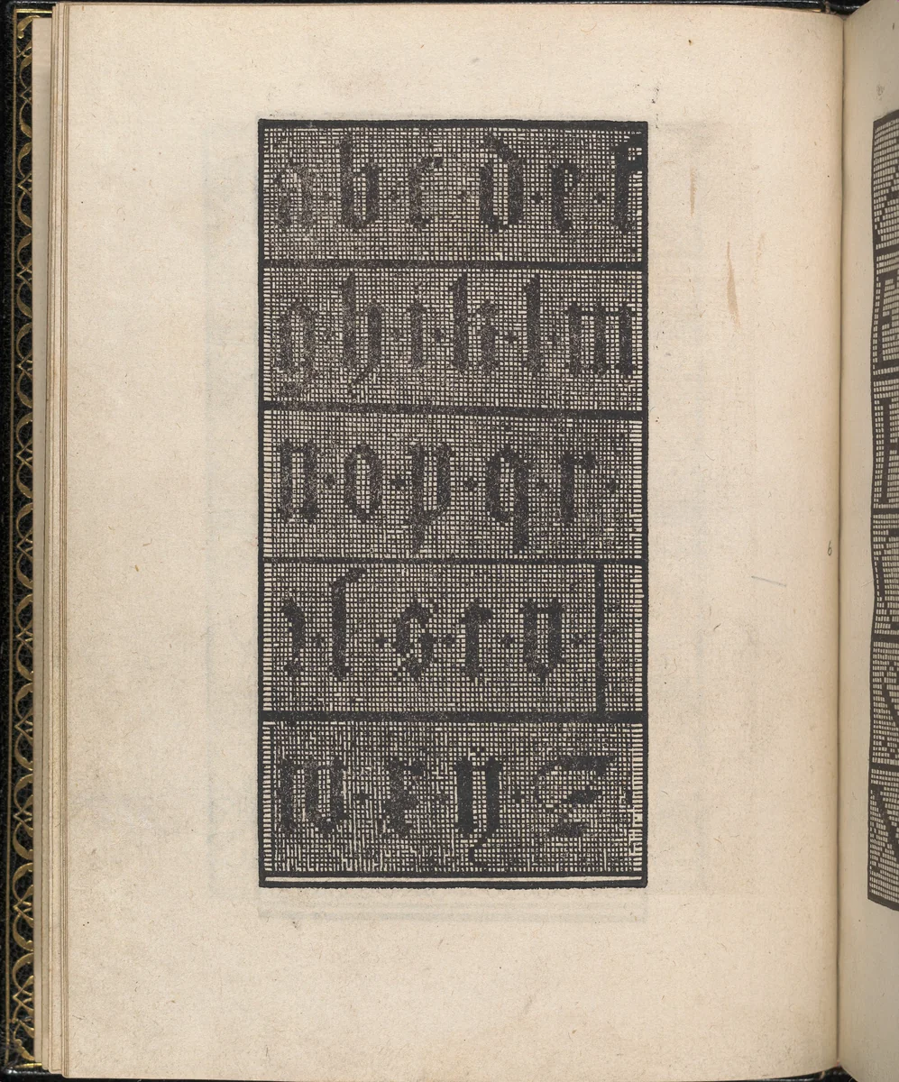 Page from Ein new kunstlich Modelbuch...(Page 6v) by Peter Quentel, book, 1544