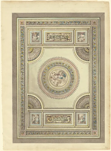 An Ornate Ceiling with an Allegory of Spring by Giacomo Quarenghi, drawing, 1790-1815