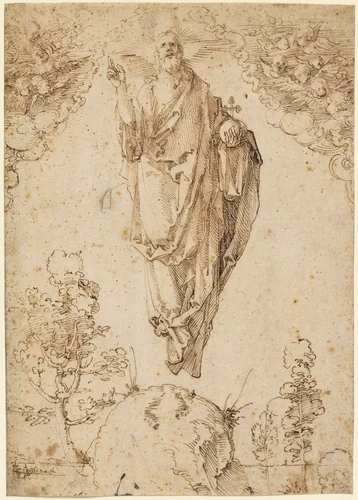 Ascension of Christ by Albrecht Dürer, drawing, 1510-1520