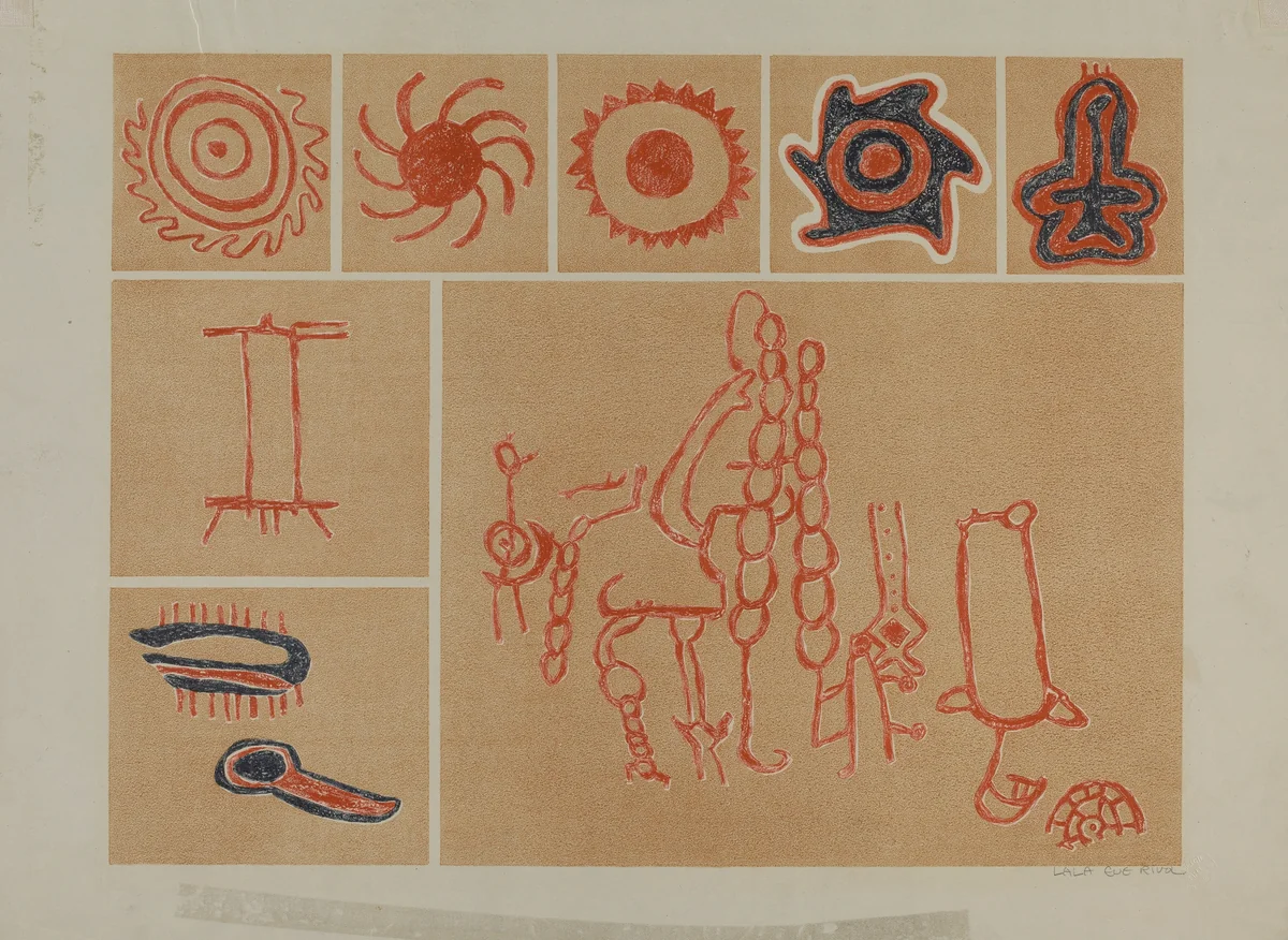 Petroglyph by Lala Eve Rivol, index of american design, 1935-1942