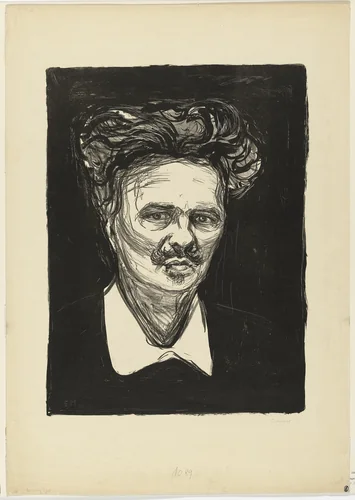 Portrait of August Strindberg by Edvard Munch, print, 1896